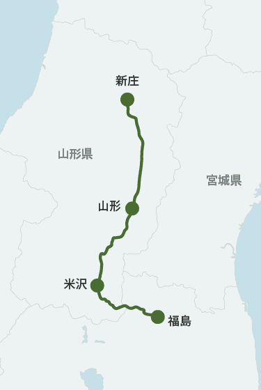 とれいゆ つばさの運行ルート地図
