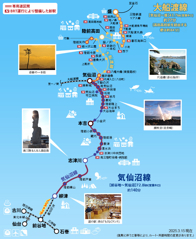 気仙沼線 大船渡線brt バス高速輸送システム Jr東日本