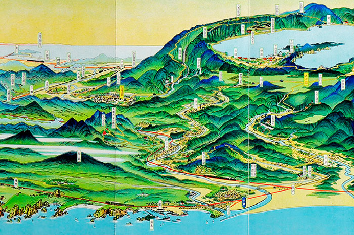 十和田湖鳥瞰図