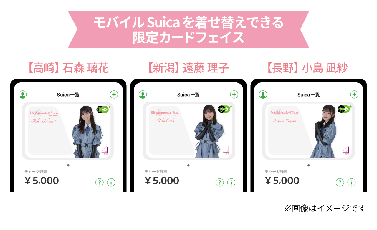 モバイルSuicaを着せ替えできる限定カードフェイスの画像