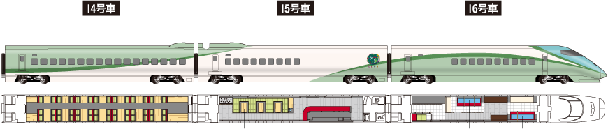 編成図 14号車 15号車 16号車