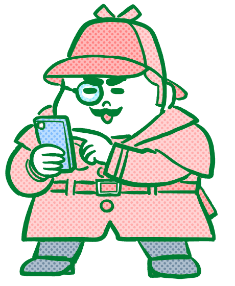 虫眼鏡を持った探偵のイラスト