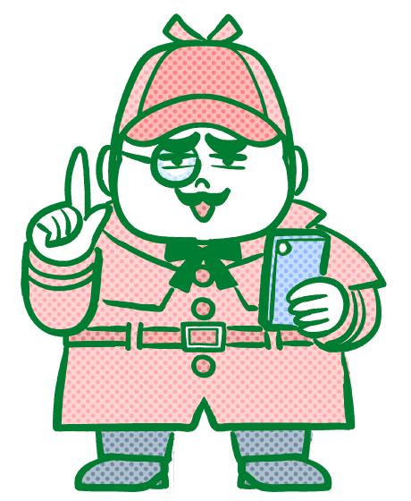虫眼鏡を持った探偵のイラスト