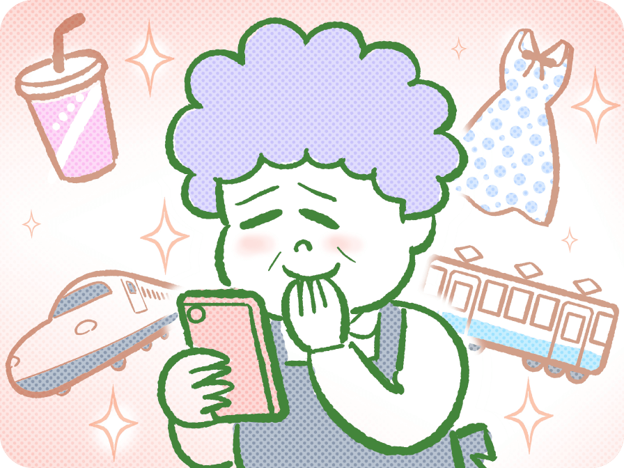 レジでスマホ決済をしてポイントを獲得する人のイラスト