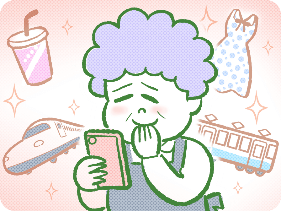 レジでスマホ決済をしてポイントを獲得する人のイラスト