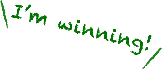 緑色の手書き風文字で『I'm waiting!』と書かれた画像