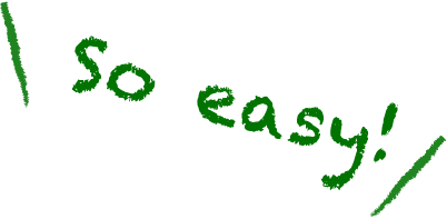 緑色の手書き風文字で『So easy!』と書かれた画像