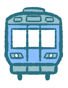 青い電車の車両イラスト
