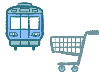 青い電車の車両イラスト