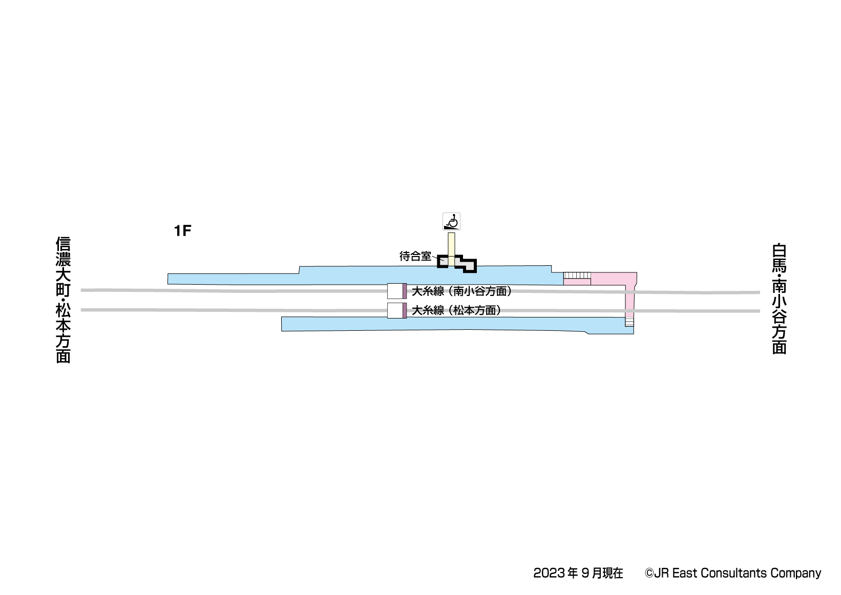 信濃木崎駅　1F構内図