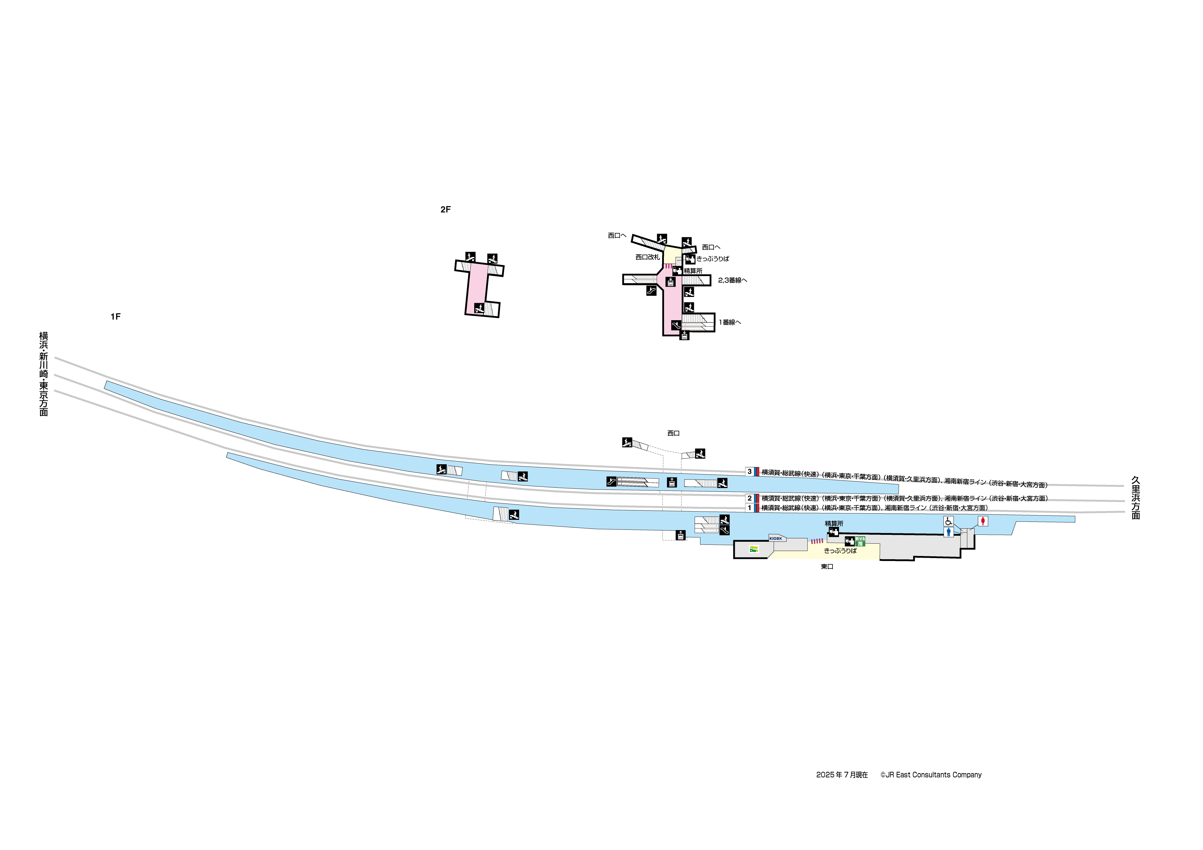 逗子駅　1F-2F構内図