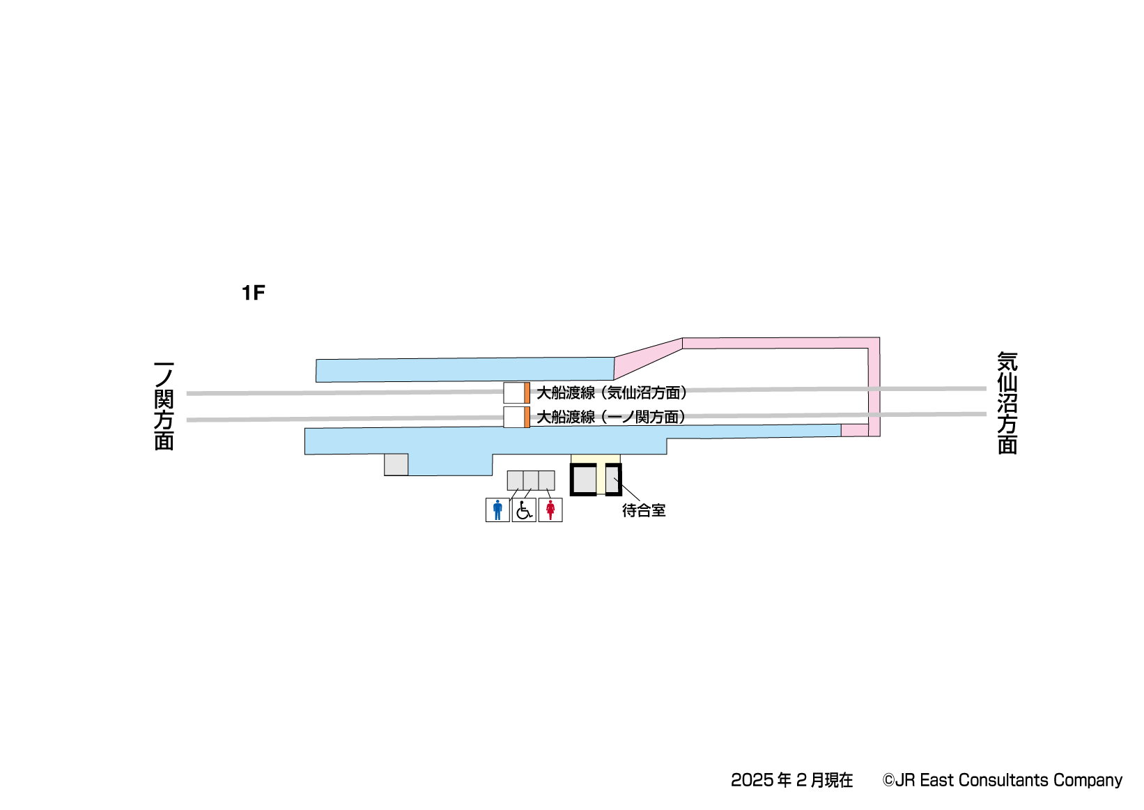 真滝駅　1F構内図