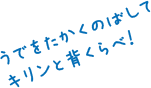 うでをたかくのばしてキリンと背くらべ！