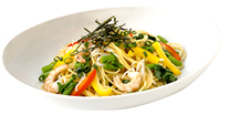 のらぼう菜としらすの柚子コショウ和風パスタ