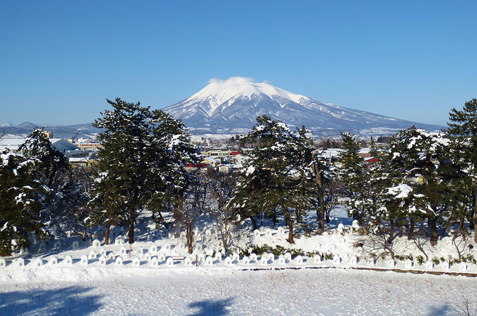 岩木山とりんごの花 イメージ