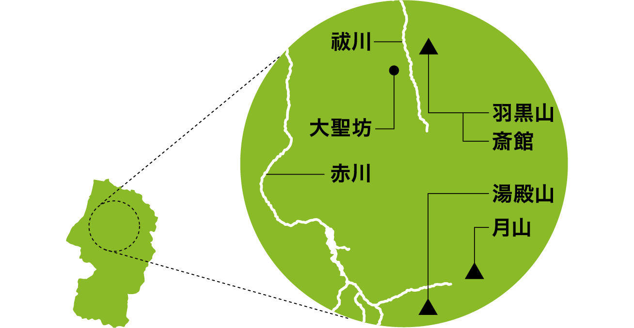 講座の舞台となった山形県の地図