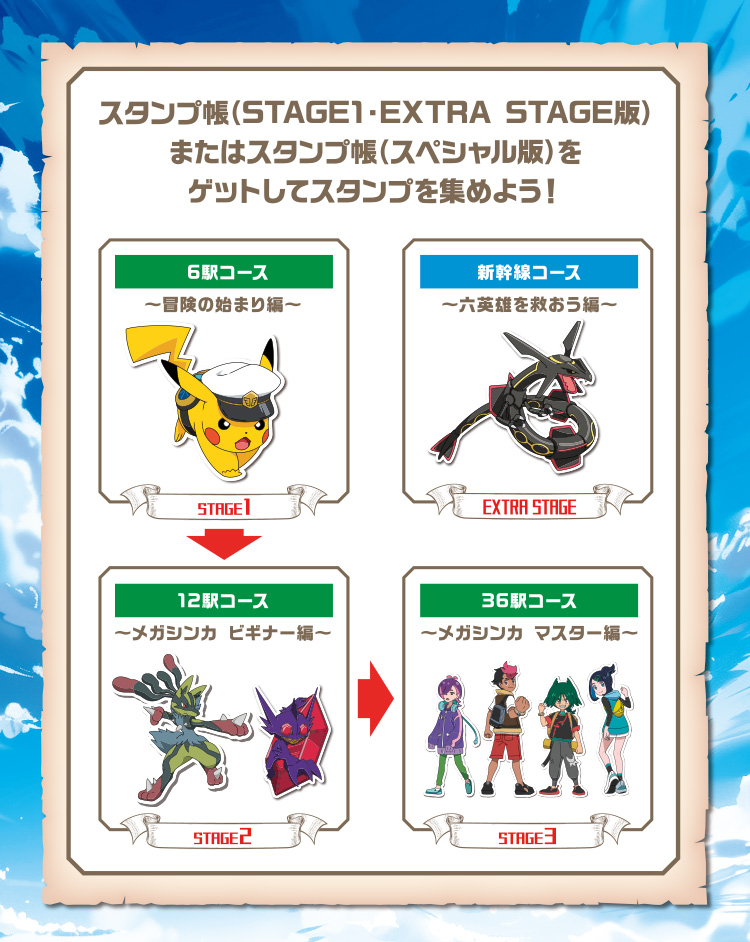スタンプ帳（STAGE1・EXTRA STAGE版）またはスタンプ帳（スペシャル版）をゲットしてスタンプを集めよう