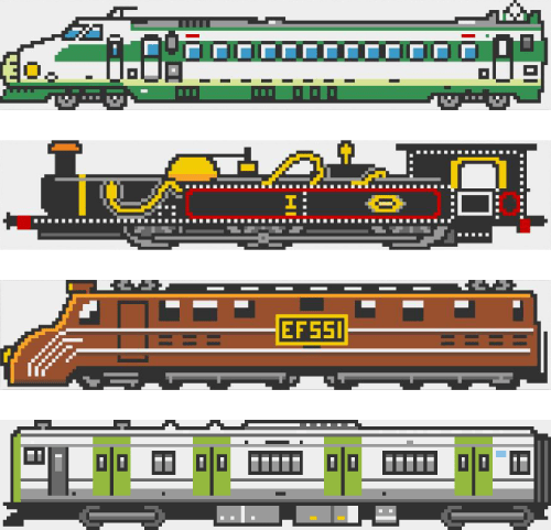 電車のモザイクイメージ