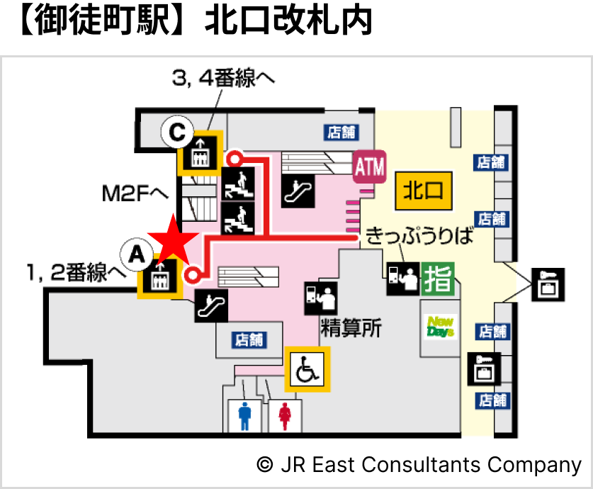【御徒町駅】北口改札内
