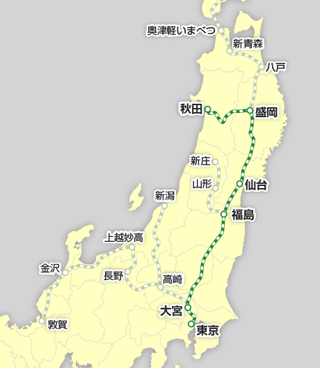 秋田新幹線 路線図