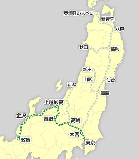 北陸新幹線 路線図
