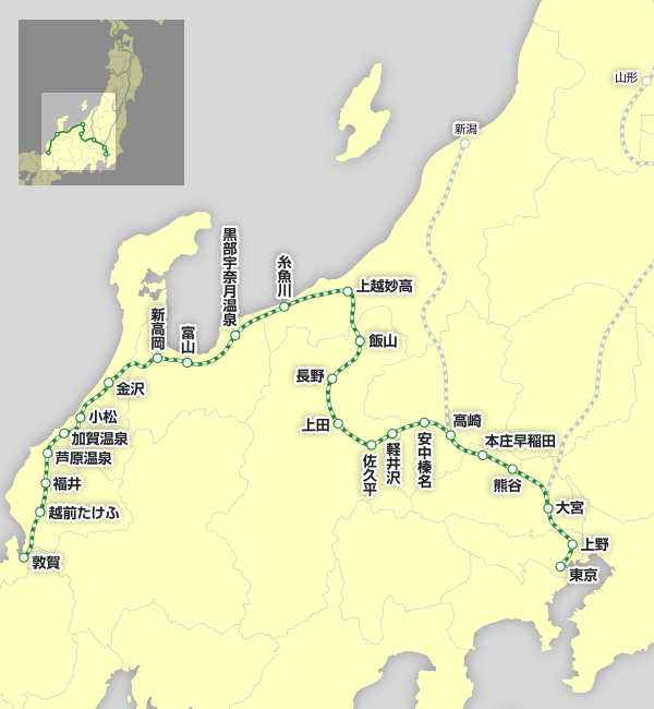 北陸新幹線 路線図