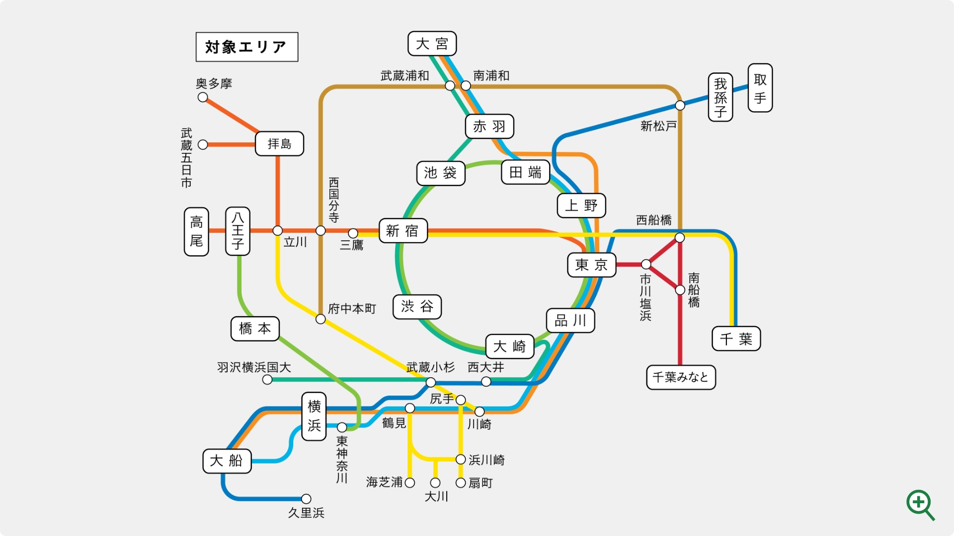 対象エリア(東京の電車特定区間）
