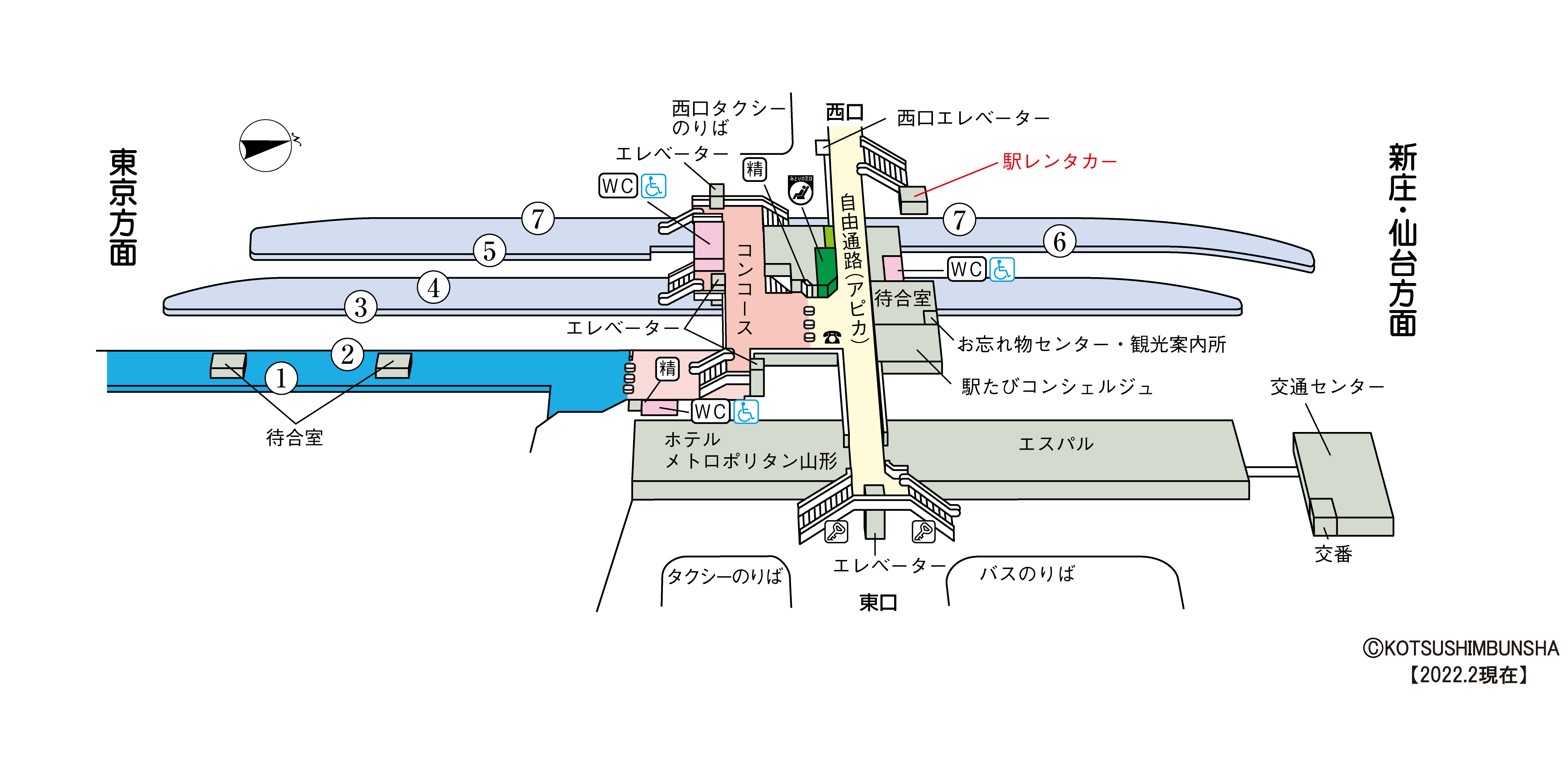 山形駅 立体図