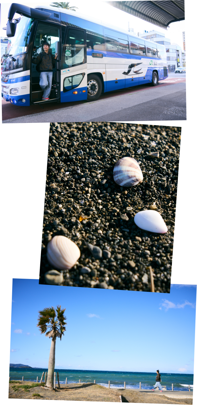 クリエイティブ職女子、高速バスで館山へ