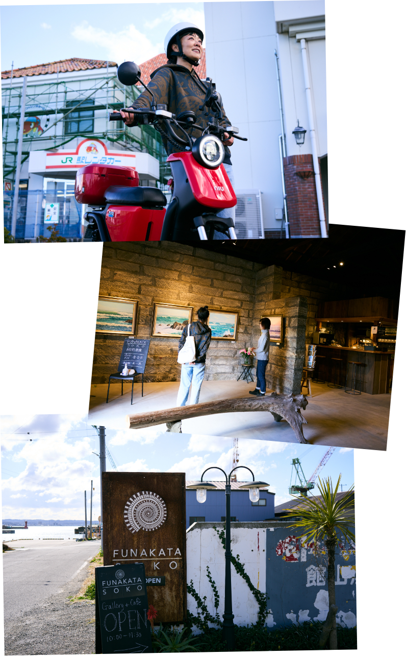 レンタルバイクで少し遠出。地元ギャラリーへ