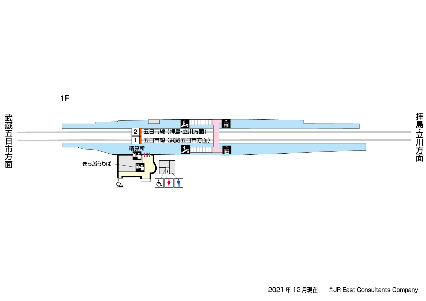 武蔵増戸駅　1F構内図