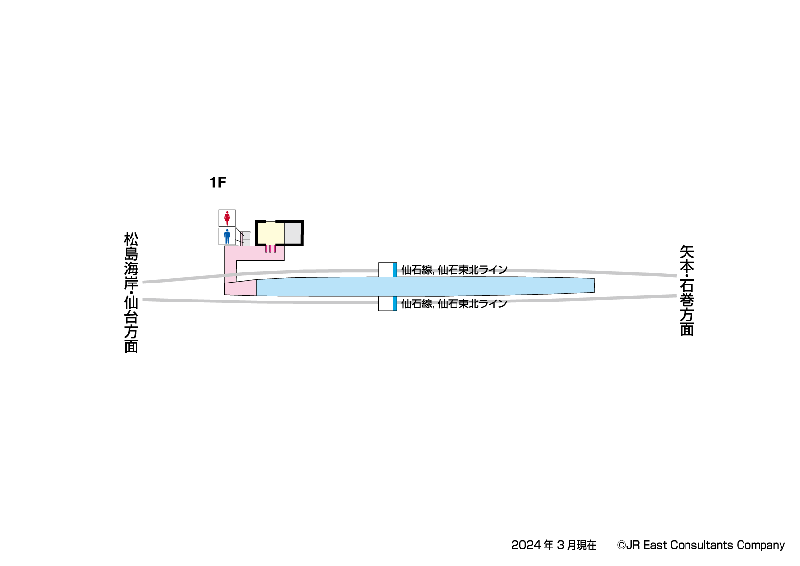 陸前小野駅　1F構内図